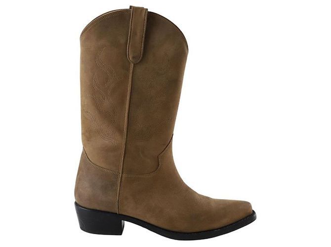 Anine Bing Botas western de couro marrom