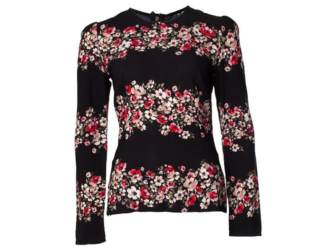 Dolce & Gabbana Top negro Dolce&Gabbana con estampado floral