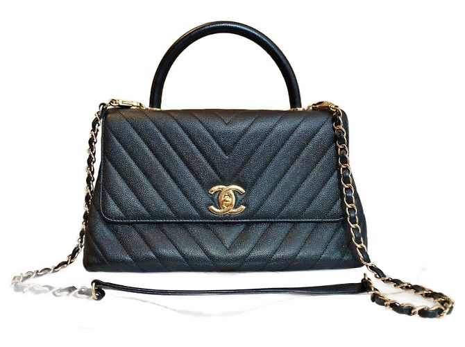 Bolsa Chanel de couro preto