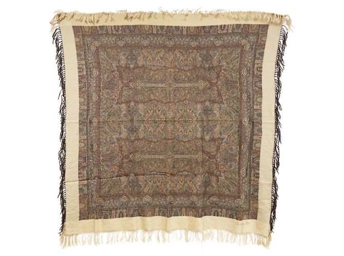 Sciarpa grande Paisley Christian Dior Rosso Multicolore Beige Arancione