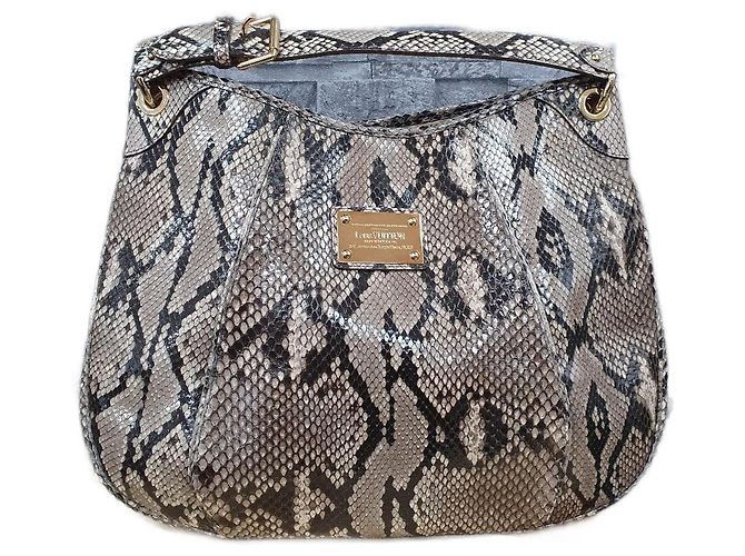Galliera Louis Vuitton Bolsa de Ombro em Couro Python Galleria GM