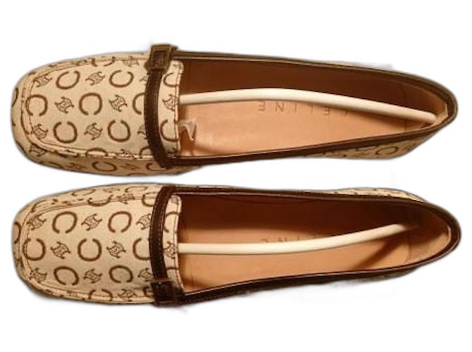 Céline Monogram Moccasins Beige