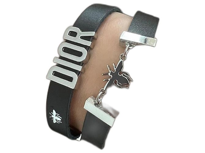 Pulsera Dior de doble vuelta abeja Plata Hardware de plata