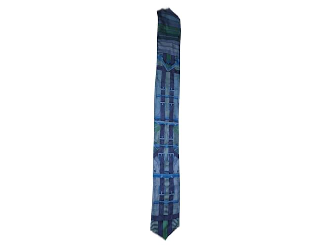 Hermès scarf dyed in denim blue Multiple colors Silk  ref.1971396