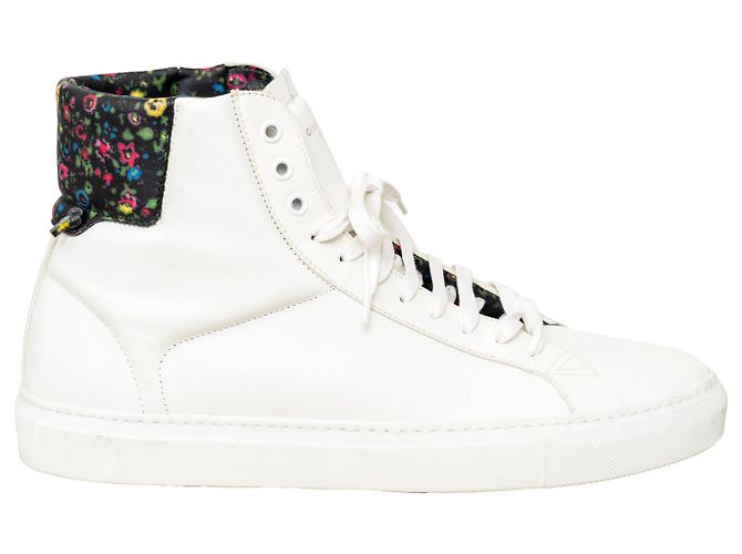 Givenchy Leder High-Top Sneakers Weiß