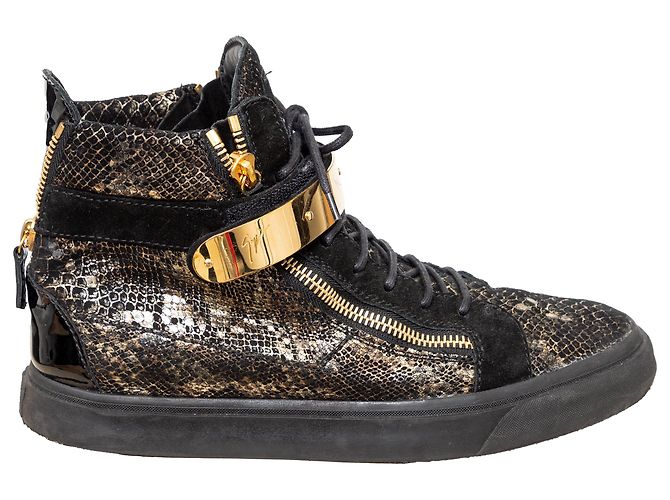 Baskets imprimées en peau de serpent Giuseppe Zanotti Noir