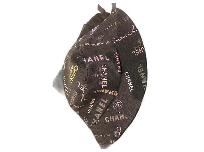 Chanel Denim Hat Dark Grey Cotton