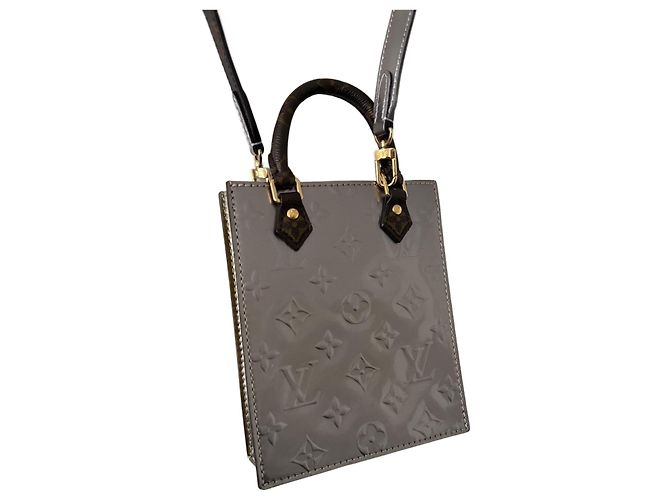 Borsa piatta Louis Vuitton Monogramma e Pelle Verniciata Marrone Argento Multicolore D'oro Metallico Bronzo Marrone chiaro Caramello Marrone scuro Gold hardware Cammello
