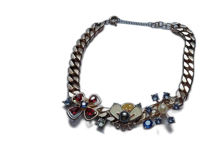 Collana choker floreale Kenzo oro e acciaio Gold hardware