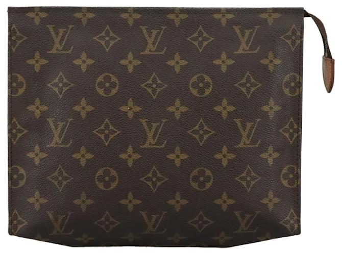 Necessaire Louis Vuitton Marrom Lona  ref.1972596