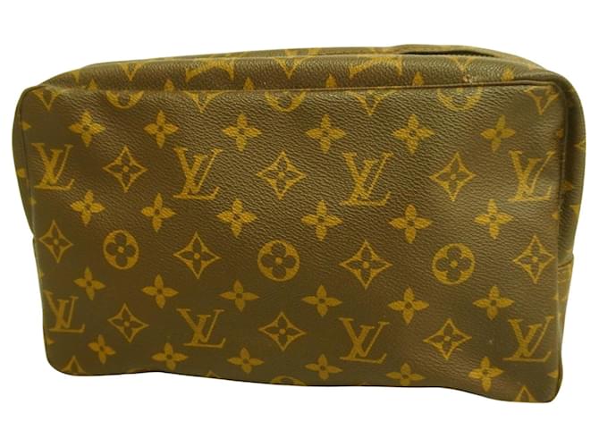 Trousse Toilette 28 Louis Vuitton Marrom Lona  ref.1972617