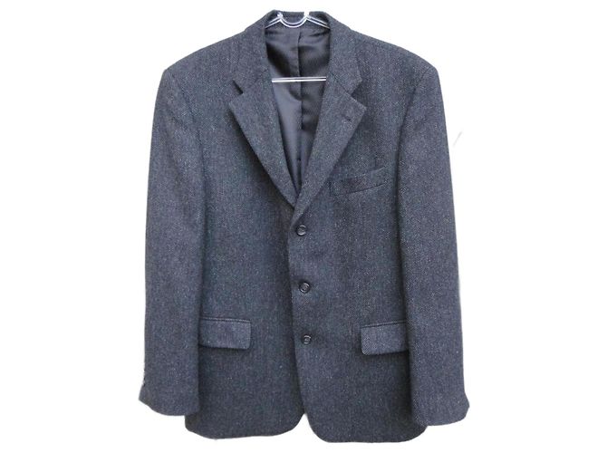 Autre Marque Digel Jacke aus grauem Schurwolltweed Größe 52