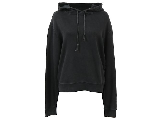 Sudadera de algodón negro adornada Saint Laurent 1971