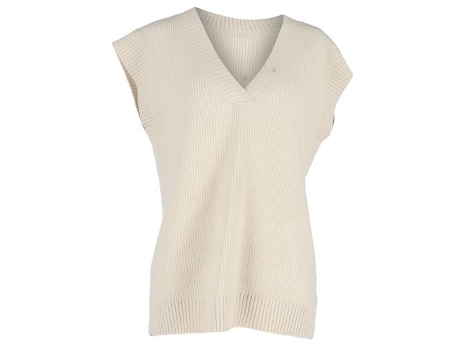 Iris & Ink Knit Vest in Ecru Wool