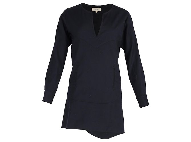 Abito mini a maniche lunghe Isabel Marant Étoile in lana blu navy