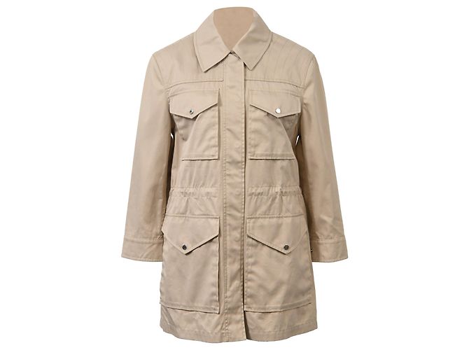 Hermès Buttoned Windbreaker Jacket in Beige Cotton