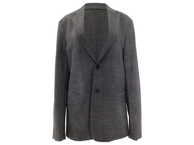 Theory Single-Breasted Blazer in Grey Polyamide