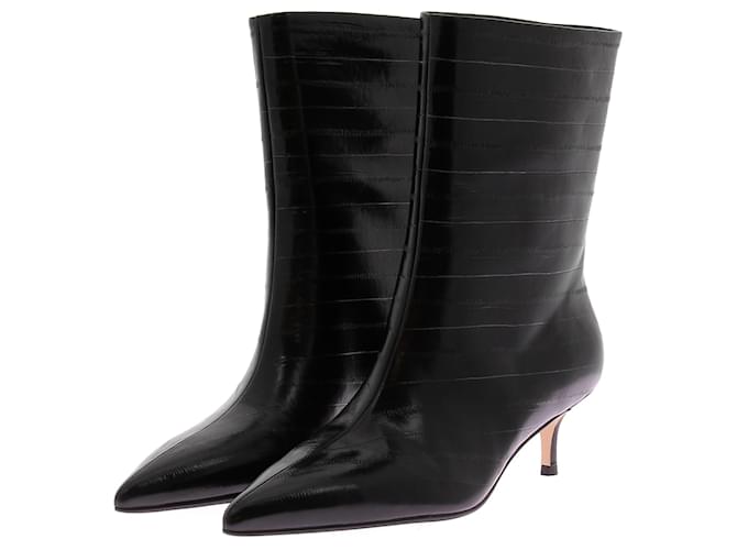 Autre Marque NON SIGNE / UNSIGNED Ankle boots T.EU 39.5 Patent leather Black  ref.1974177