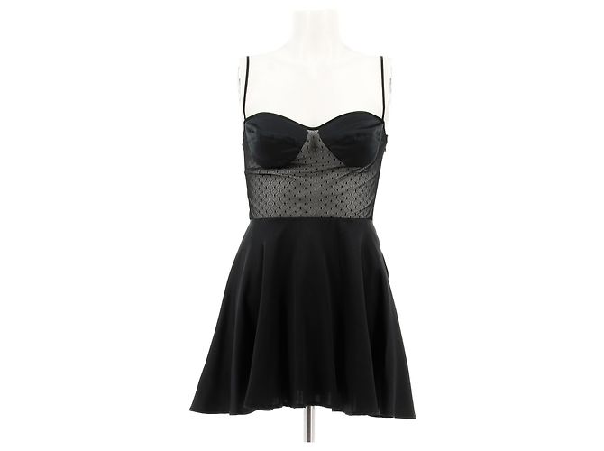 Autre Marque SILVIA ASTORE Kleid T.IT 40 Seide Schwarz