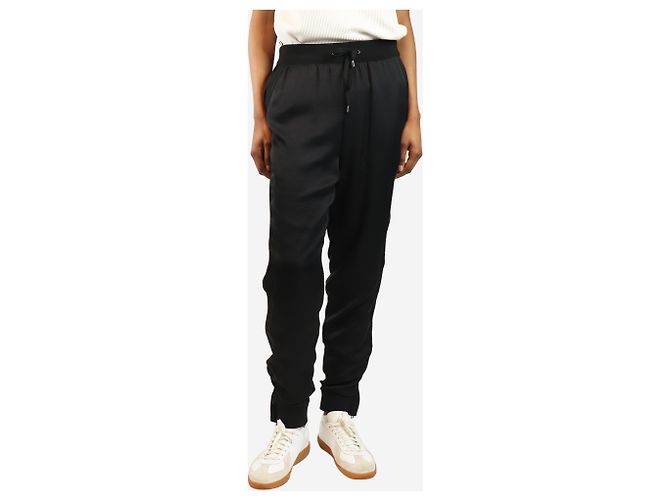 Tom Ford Schwarze Satin-Jogginghosen - Größe UK 6