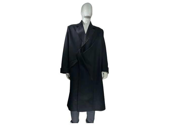 Autre Marque Bianca Saunders Runway Wool Black Coat