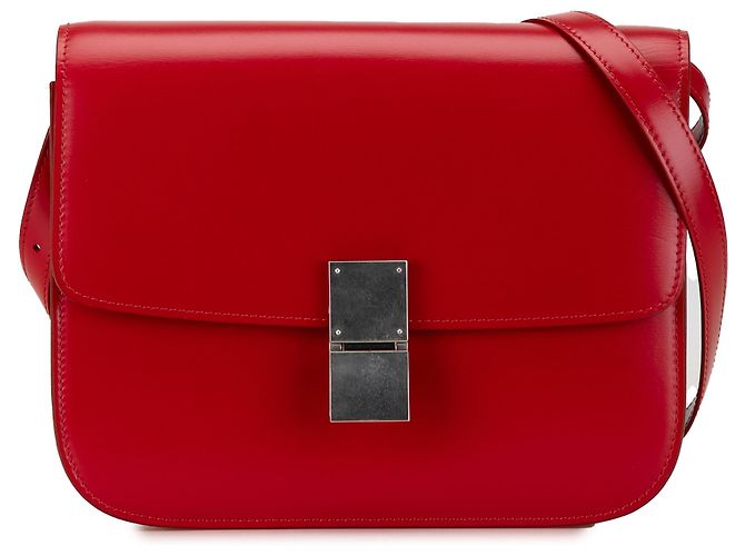 Céline Celine Red Medium Calfskin Classic Box