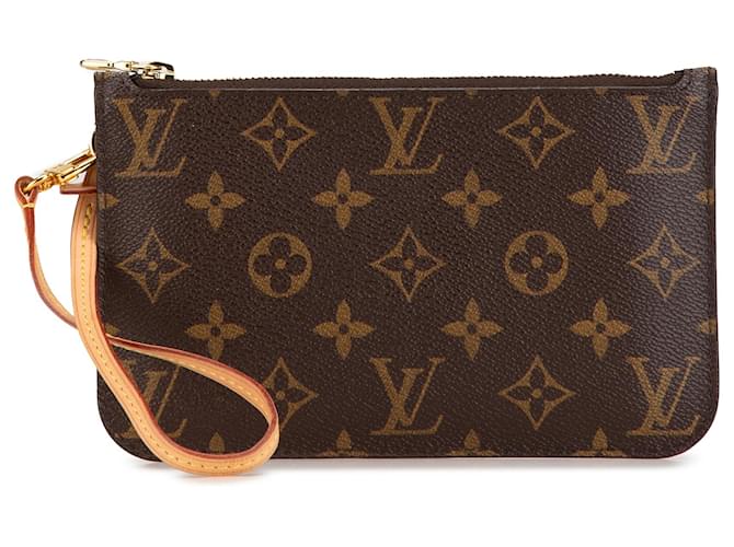 Louis Vuitton Brown Monogram Neverfull Pochette Leather Cloth  ref.1975739