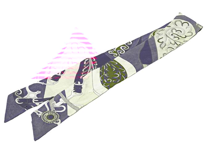 Hermès Pink Amazon Festival Twilly Silk Scarf Cloth  ref.1976559