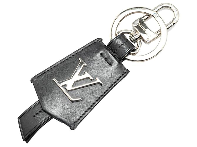 Louis Vuitton Black Leather Clochette Bag Charm and Key Chain Pony-style calfskin  ref.1976707