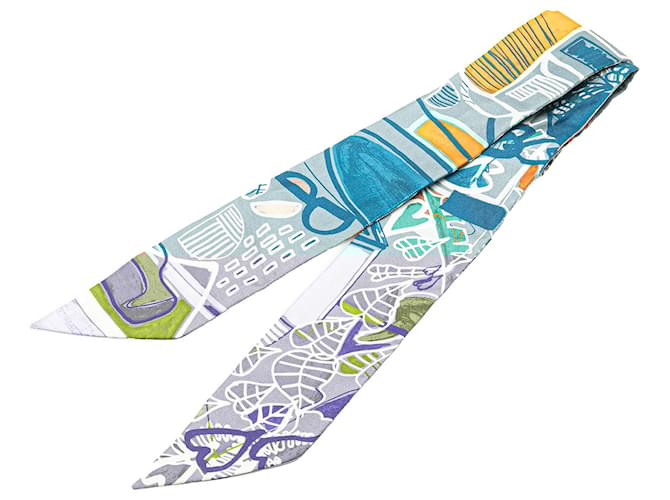 Hermès Multi Precious Paradise Twilly Silk Scarf Multiple colors Cloth  ref.1976744