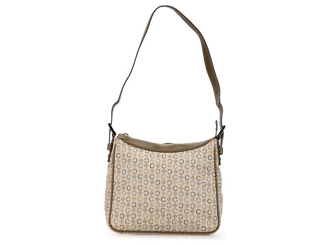 Céline Bolsa de ombro em lona Macadam da Celine Brown C Marrom Bege