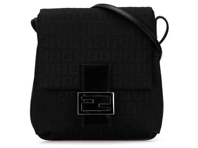 Bolsa transversal em lona Zucchino preta Fendi Preto