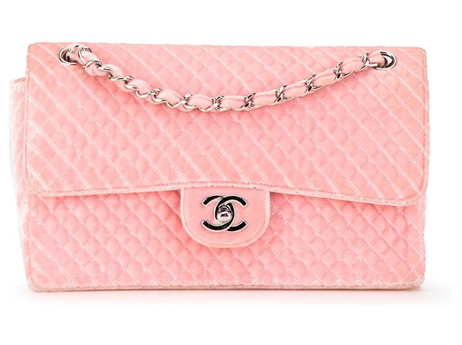 Chanel Rosa Medio Velluto Micro Trapuntato CC Flap