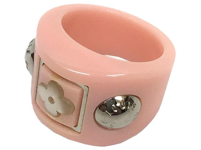 Louis Vuitton Berg Random Flower Ring Pink Metal Resin  ref.1977171