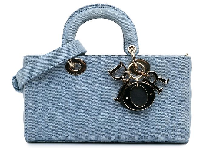 Dior Blau Mittel Denim Cannage Lady D Joy