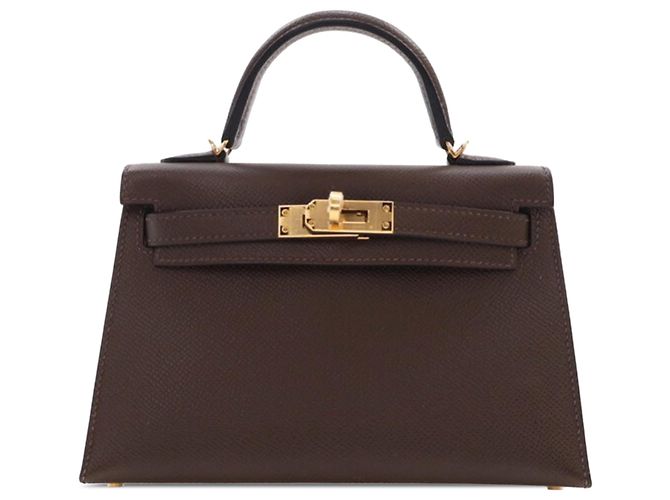 Hermès Mini Kelly Sellier II 20 in Epsom marrone Marrone scuro