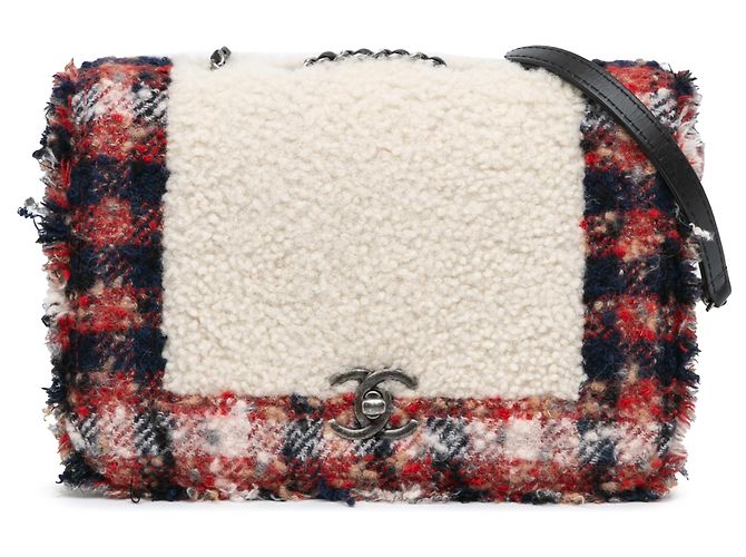 Chanel Multi CC Tweed and Shearling Single Flap Multiple colors 