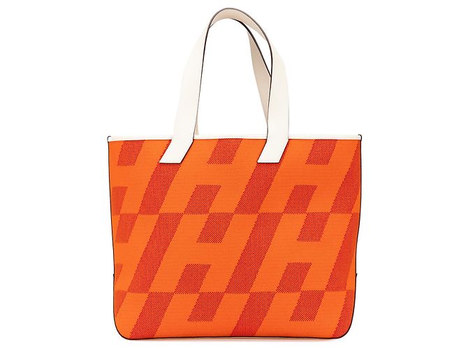 Hermès Orange Toile H et Swift Cabas H en Biais 40