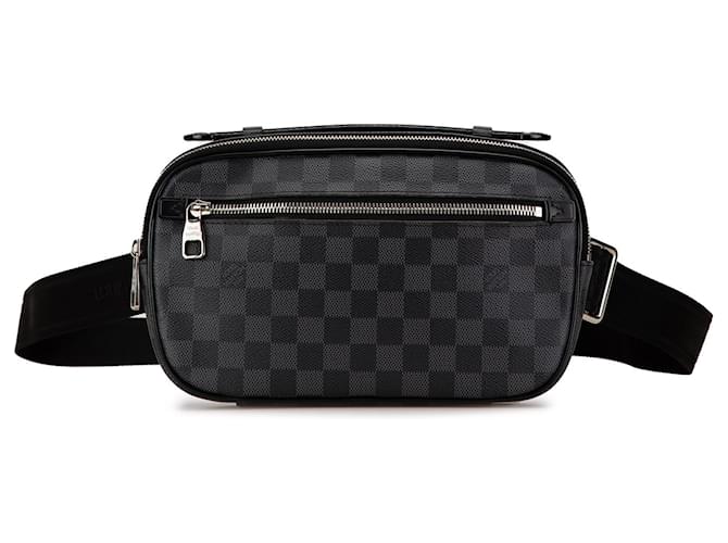 Louis Vuitton Ambler Damier Graphite Preto Couro Lona Bezerro-como bezerro  ref.1979020
