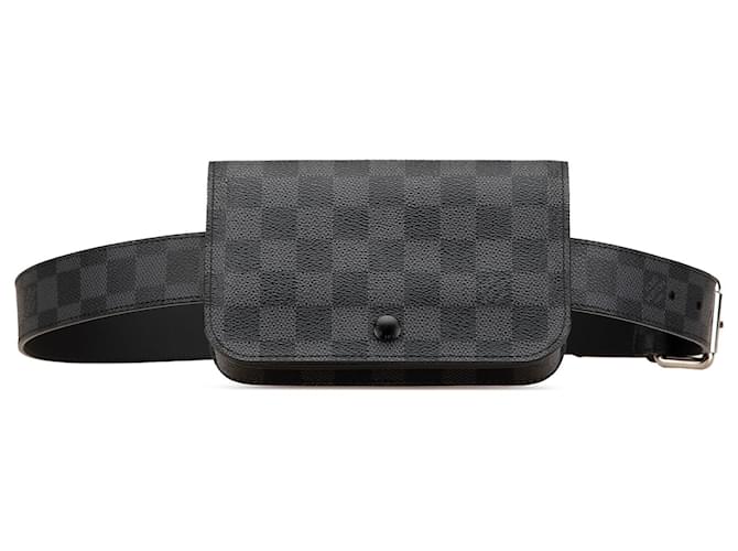 Pochete Masculina Cinto Damier Graphite Preto Louis Vuitton Lona  ref.1979255