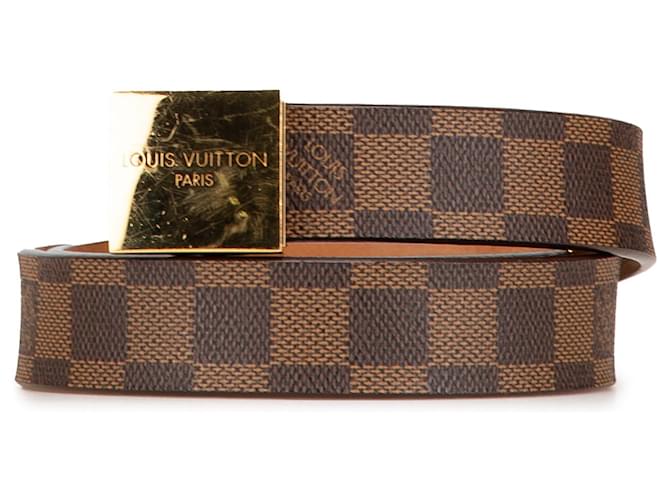Cinto Louis Vuitton Damier Ebene Marrom Lona  ref.1980175