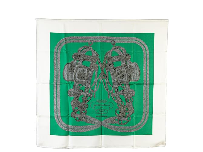 Hermès Green Brides de Gala Silk Scarf Cloth  ref.1980225
