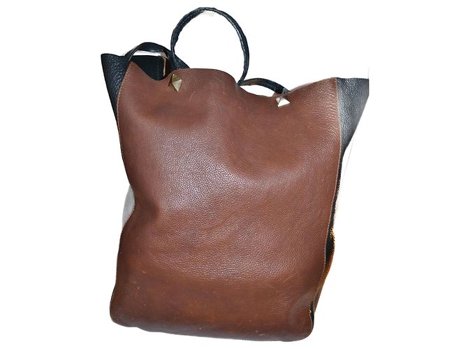 Borsa a spalla Sandro in pelle marrone nero