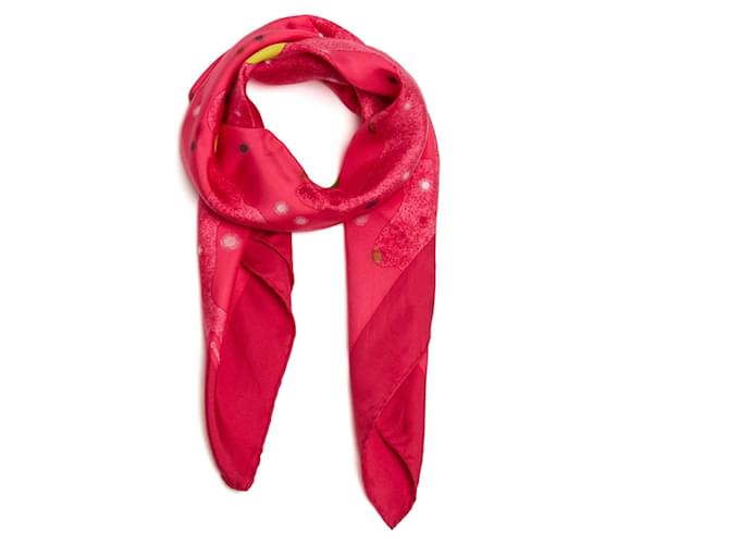 Hermès 1999 Square Scarf 90 The Milky Way Pink Fuchsia Silk Twill Scarf Hermes  ref.1980335