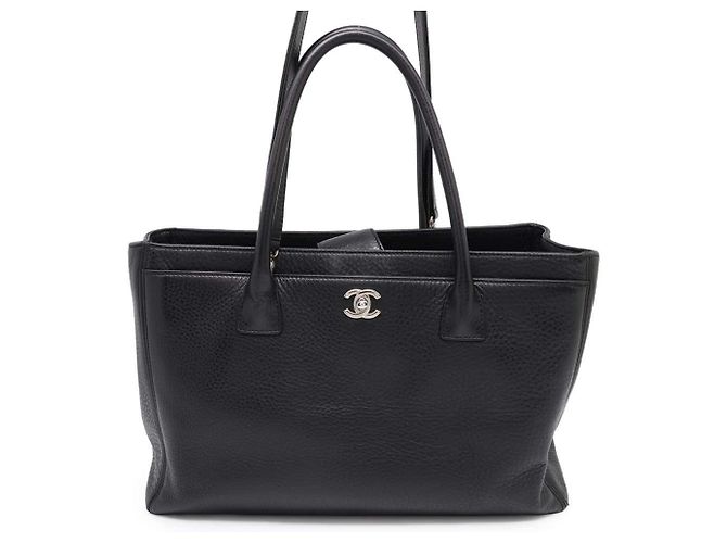 Chanel Black Tote Bag Coco Mark Executive Line