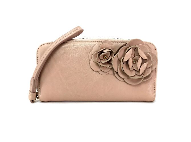 Jimmy Choo Beige Leather Long Wallet