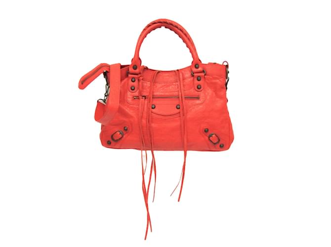 Balenciaga Town Leather Handbag Red  ref.1981198