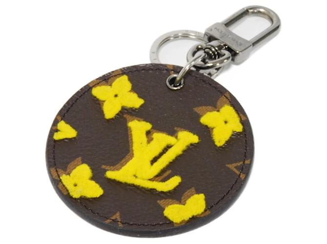 Louis Vuitton Monogram Keyring in Yellow Patent leather Cloth  ref.1981515
