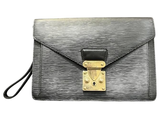 Louis Vuitton Epi Serie Dragonne M52612 Clutch Bag Black Leather  ref.1982037