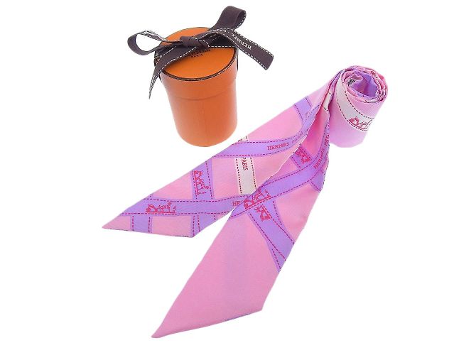 Hermès Sciarpa in seta rosa Hermes 